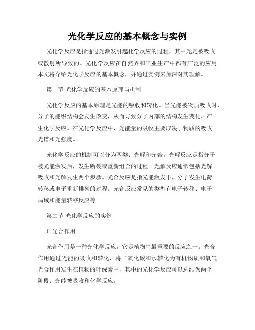 光化学反应的基本概念与实例