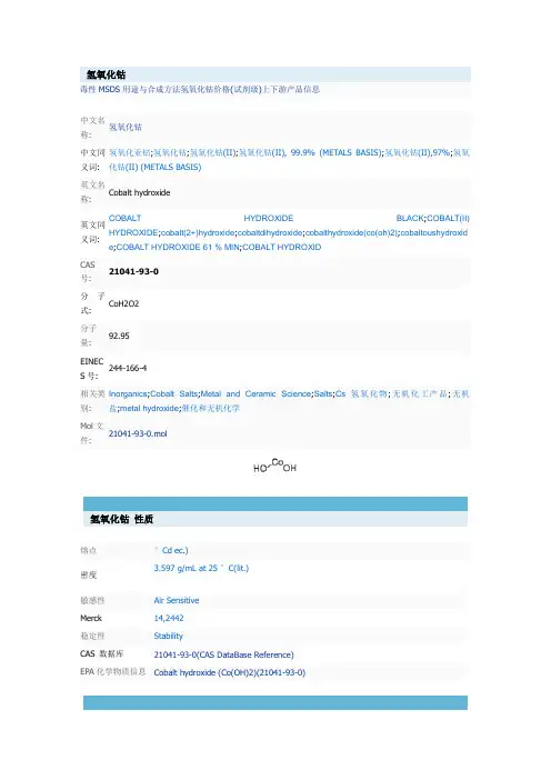 氢氧化钴MSDS