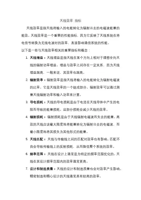 天线效率 指标