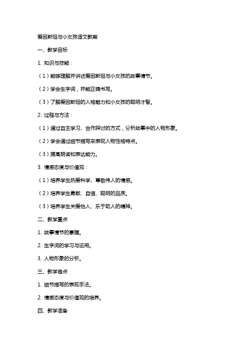 爱因斯坦与小女孩语文教案