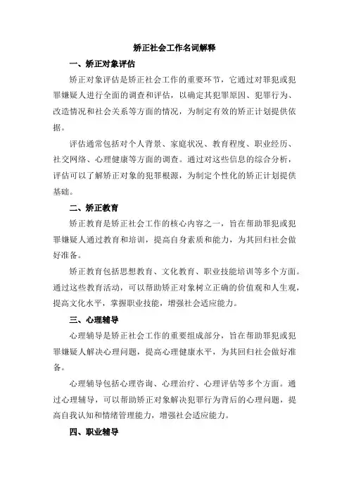 矫正社会工作名词解释