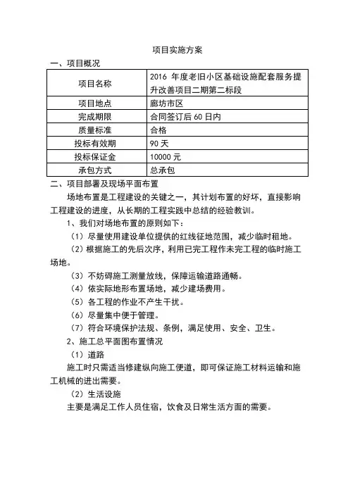 (完整版)老旧小区改造施工组织设计