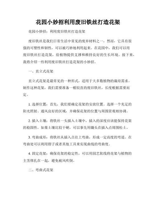花园小妙招利用废旧铁丝打造花架