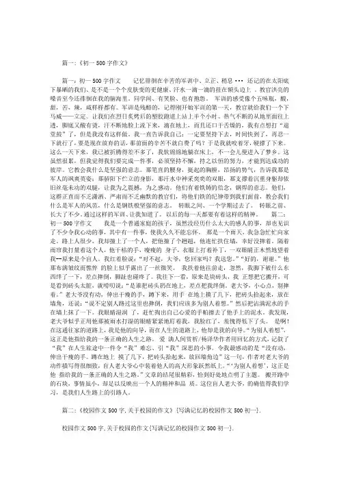 写满记忆的校园作文500初一