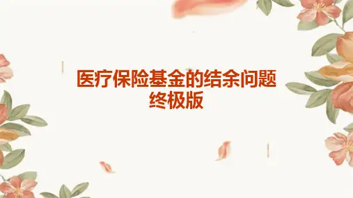医疗保险基金的结余问题终极版