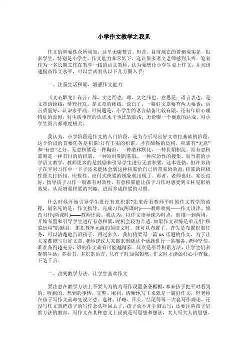 小学作文教学之我见