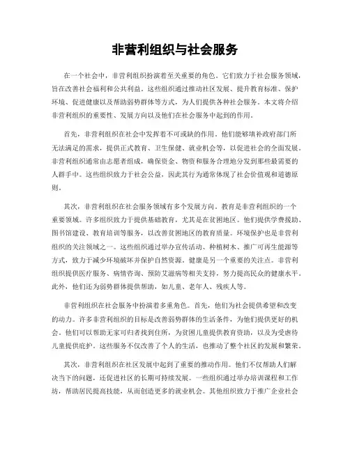 非营利组织与社会服务