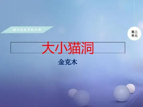 2017年秋九年级语文上册第三单元11大小猫洞课件语文版