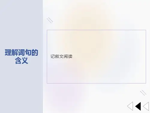 现代文阅读(理解词句含义题)