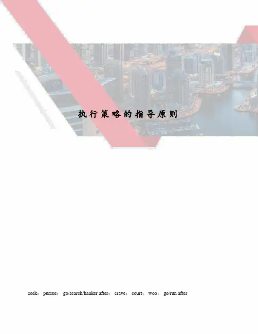 执行策略的指导原则
