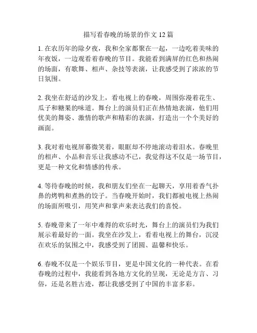 描写看春晚的场景的作文12篇