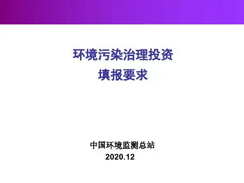 污染治理投资填报要求