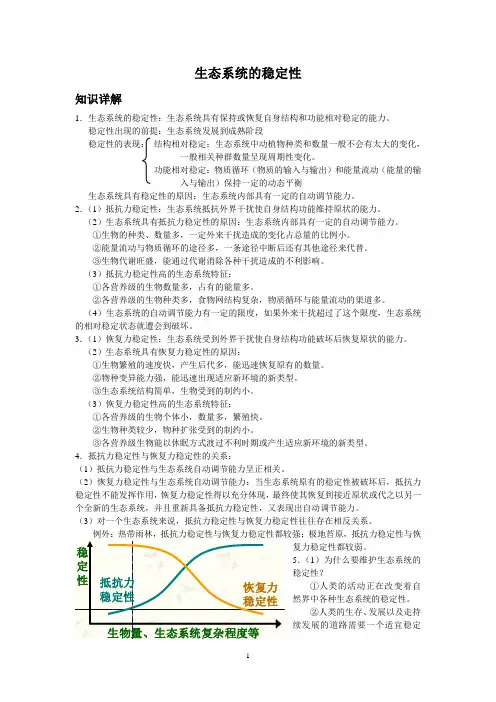 生态系统的稳定性