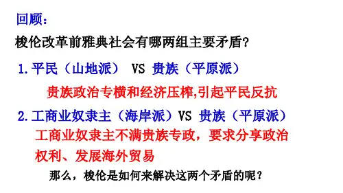 人教版高中历史选修一第1单元第2课除旧布新的梭伦改革课件(共26张PPT)