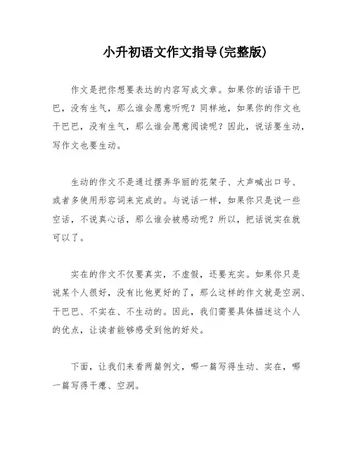 小升初语文作文指导(完整版)
