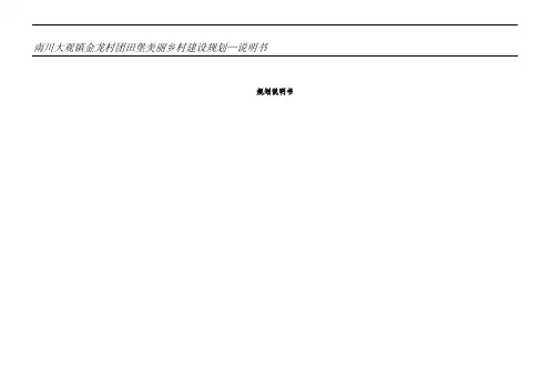 重庆市南川区大观镇金龙村团田堡集中居民点详细规划