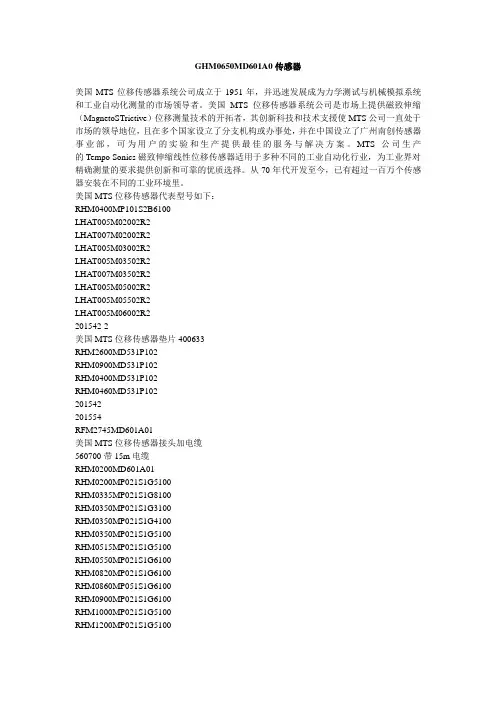 GHM0650MD601A0传感器