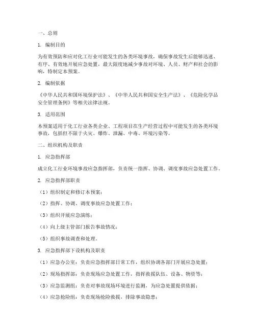 化工行业环境事故应急预案