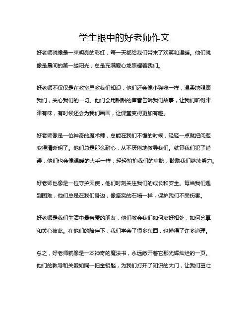 学生眼中的好老师作文