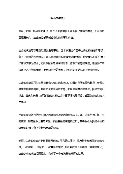生命的痕迹 作文