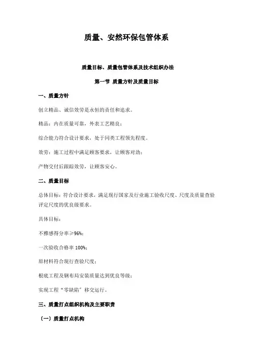 质量、安全环保保证体系