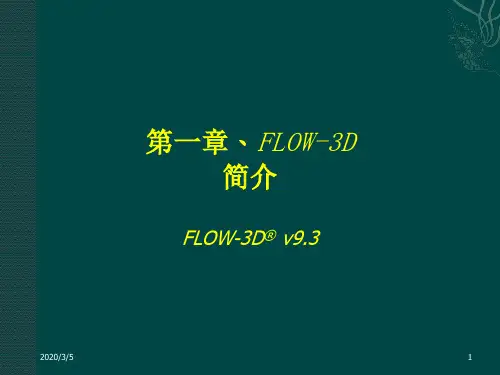 FLOW-3D使用简介PPT学习课件