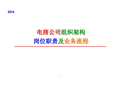 淘宝天猫京东电商组织架构岗位职责及业务流程  电子商务公司组织架构岗位职责及业务流程