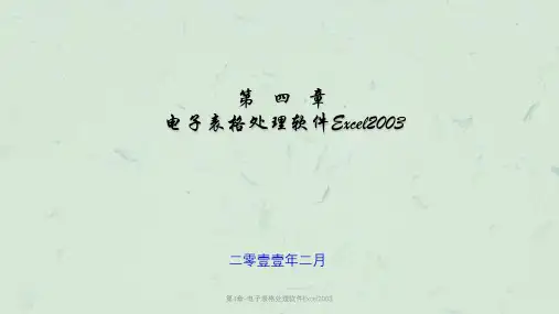 第4章-电子表格处理软件Excel2003课件