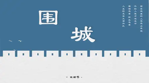 蓝色简约大气《围城》读书分享读书笔记PPT课件