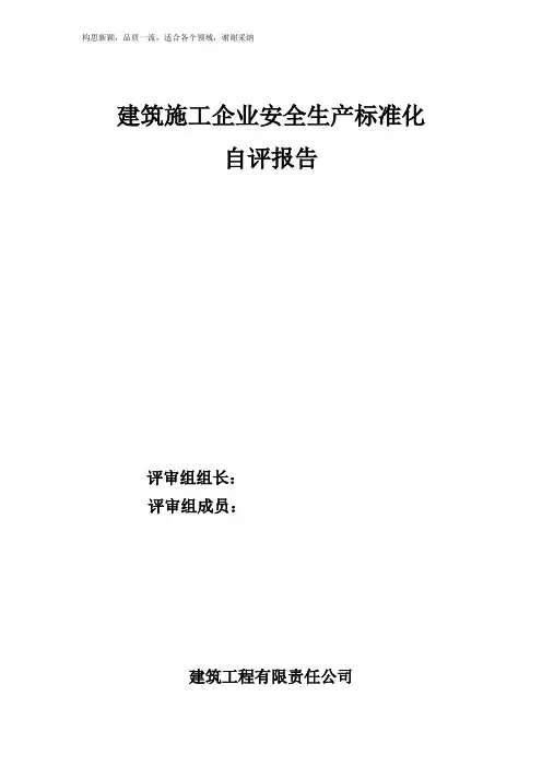 建筑施工企业安全生产标准化自评