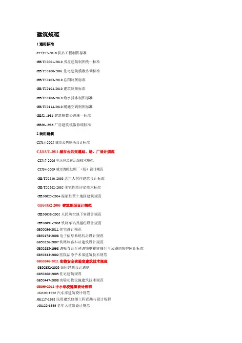 2011设计规范目录
