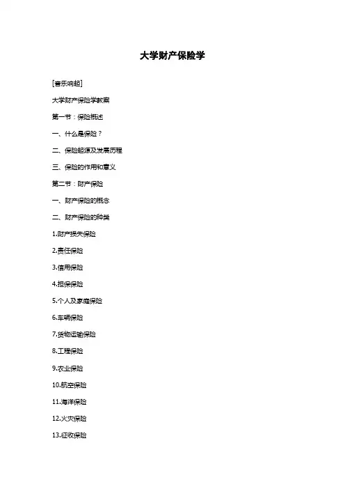 大学财产保险学教案