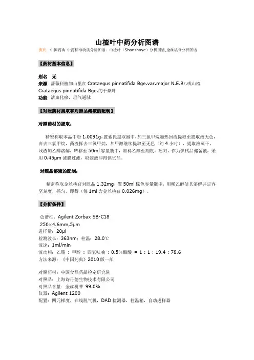 山楂叶中药分析图谱