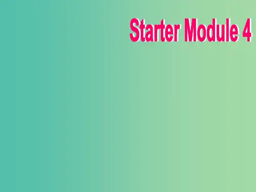 七年级英语上册 Starter Module 4 My everyday life 外研版