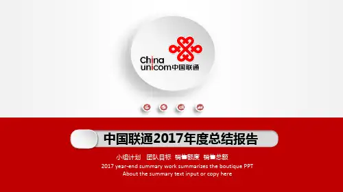 中国联通2016年终工作总结汇报2017鸡年新年工作计划PPT模板