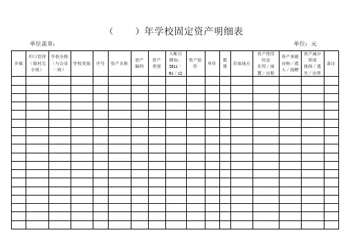 学校固定资产明细表