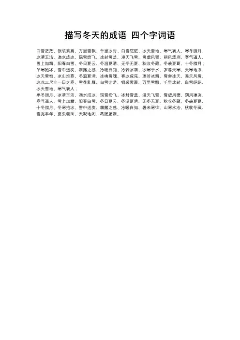描写冬天的成语 四个字词语