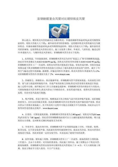 彩钢酚醛复合风管对比镀锌铁皮风管