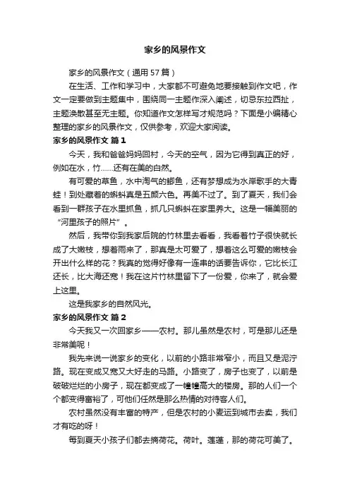 家乡的风景作文