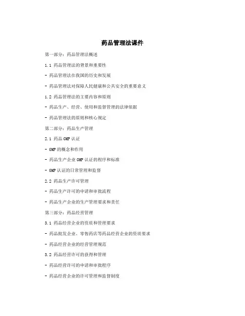 药品管理法课件