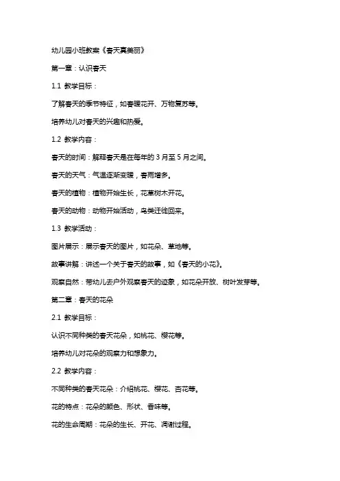 幼儿园小班教案《春天真美丽》
