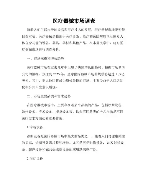 医疗器械市场调查