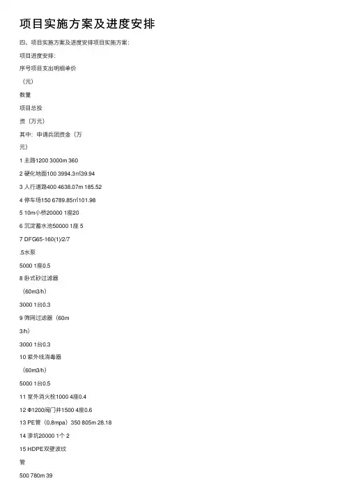 项目实施方案及进度安排