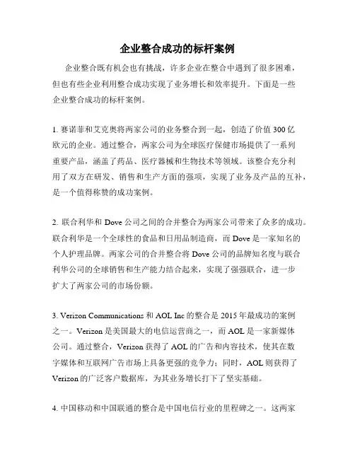 企业整合成功的标杆案例