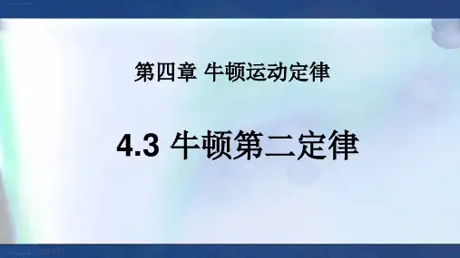 物理必修1人教版 4.3 牛顿第二定律 (共17张PPT)