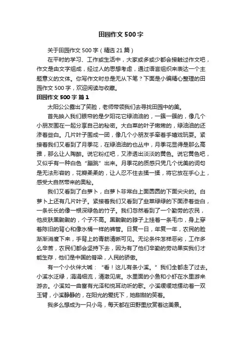 关于田园作文500字（精选21篇）