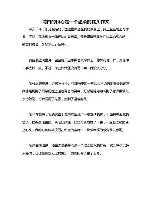 清白的良心是一个温柔的枕头作文