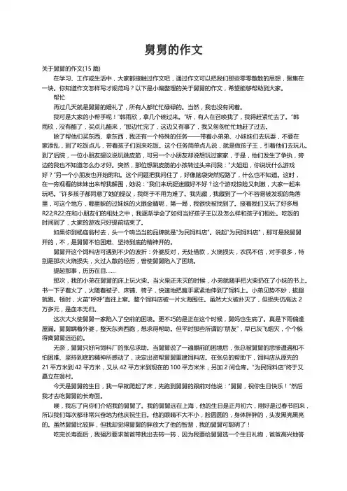 关于舅舅的作文(15篇)