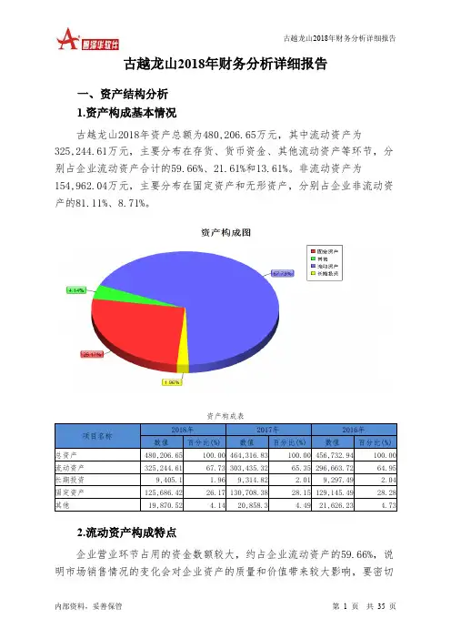 古越龙山2018年财务分析详细报告-智泽华
