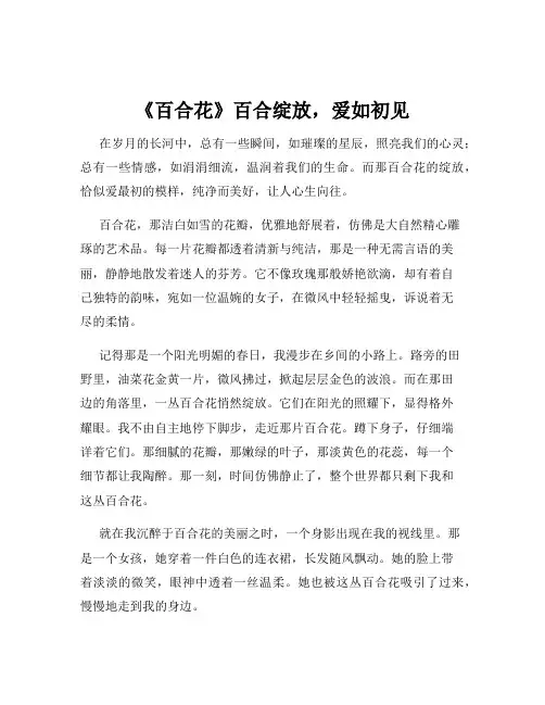 《百合花》百合绽放,爱如初见